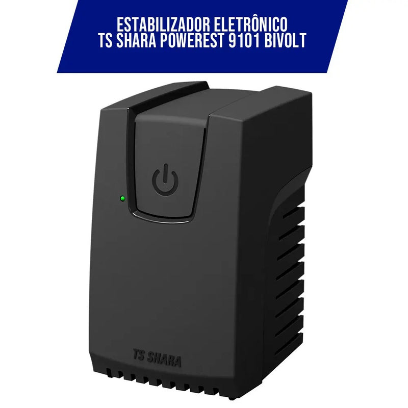 Estabilizador TS Shara Powerest 300VA 4 Tomadas 9101 - Preto - Bivolt