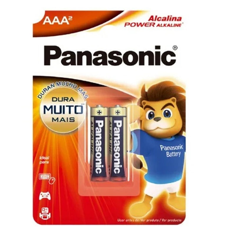 Pilha Alcalina AAA LR03XAB/2B Panasonic Cartela c/2 Unidades