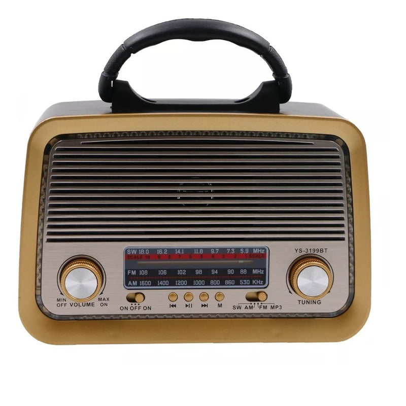 Radio Vintage Retro Bluetooth Am-Fm Pen Drive Sd Aux Bivolt Ys-3199BT