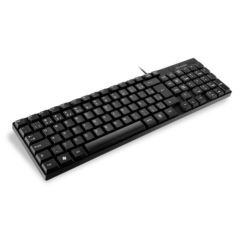 Teclado Com Fio Compacto Conexão USB Cabo de 120cm Resistente Água Preto - TC193