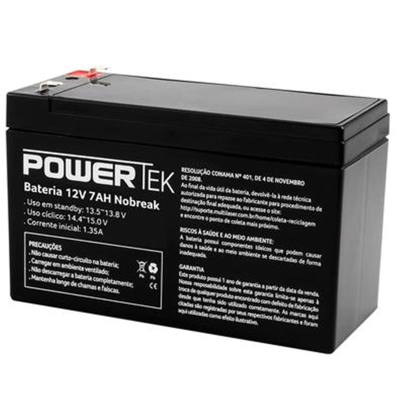 Bateria 12V 7Ah para Nobreak, Powertek – EN013 - TerabytesInformatica - Bateria 12v 7A