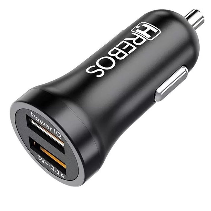 Carregador Celular Veicular Carro Turbo Power 2 Saídas Usb Cor Preto Herbus - TerabytesInformatica - ACENDEDOR