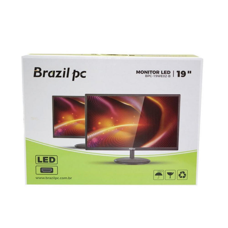 Monitor Brazil PC 19 HD LED, Widescreen, HDMI-VGA, Ajuste de Ângulo – BPC-19WE02-B  75hz