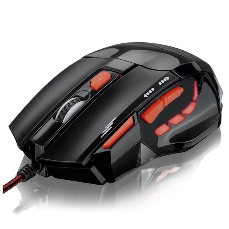 Mouse Óptico Multi Xgamer Fire Button, 2400DPI, 7 Botões, USB, Preto E Vermelho - Mo236 - TerabytesInformatica - 