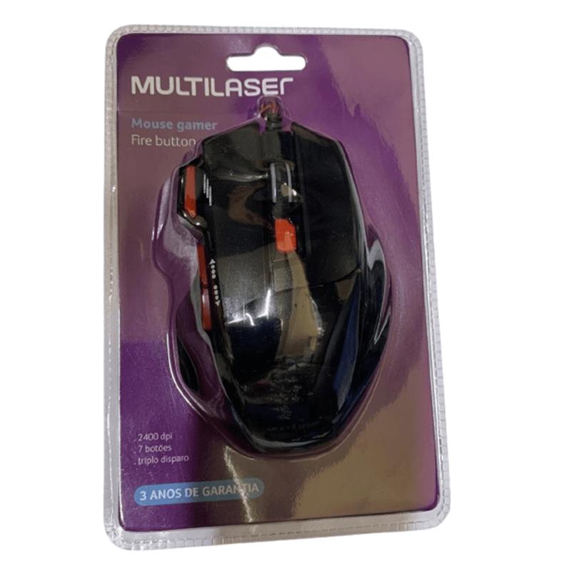 Mouse Óptico Multi Xgamer Fire Button, 2400DPI, 7 Botões, USB, Preto E Vermelho - Mo236 - TerabytesInformatica - 