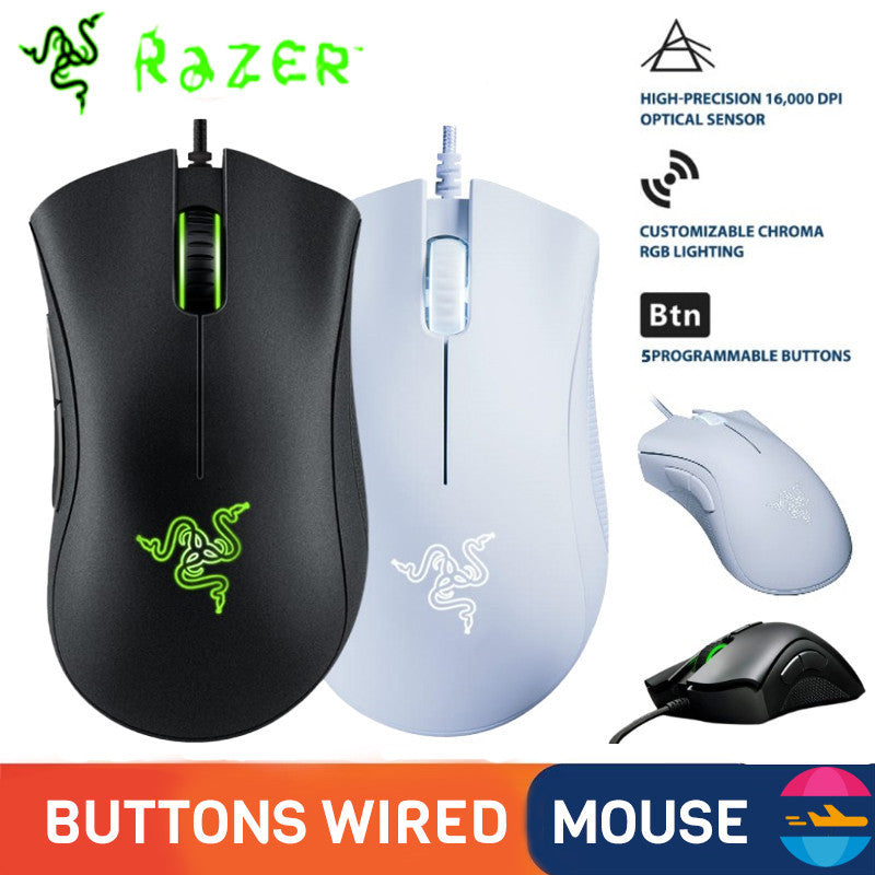 Mouse Razer DeathAdder Wired Gaming 10000DPI Sensor Óptico Esports Ergonomic