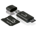 Cartão De Memória Classe 10 32GB + Adaptador 3 em 1 SD + Pendrive Preto Multilaser - MC113
