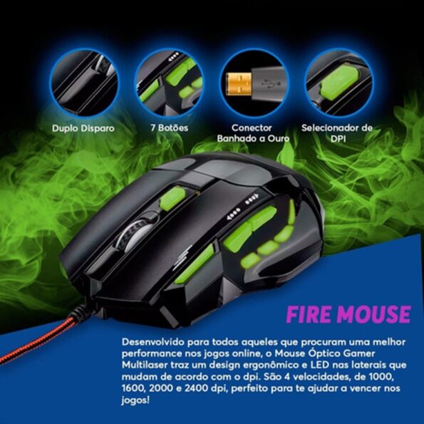 Mouse Optico Xgamer Fire Button Usb 2400dpi - MO208